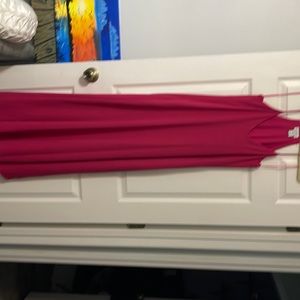 Hot pink Nicole Miller maxi dress with pockets
